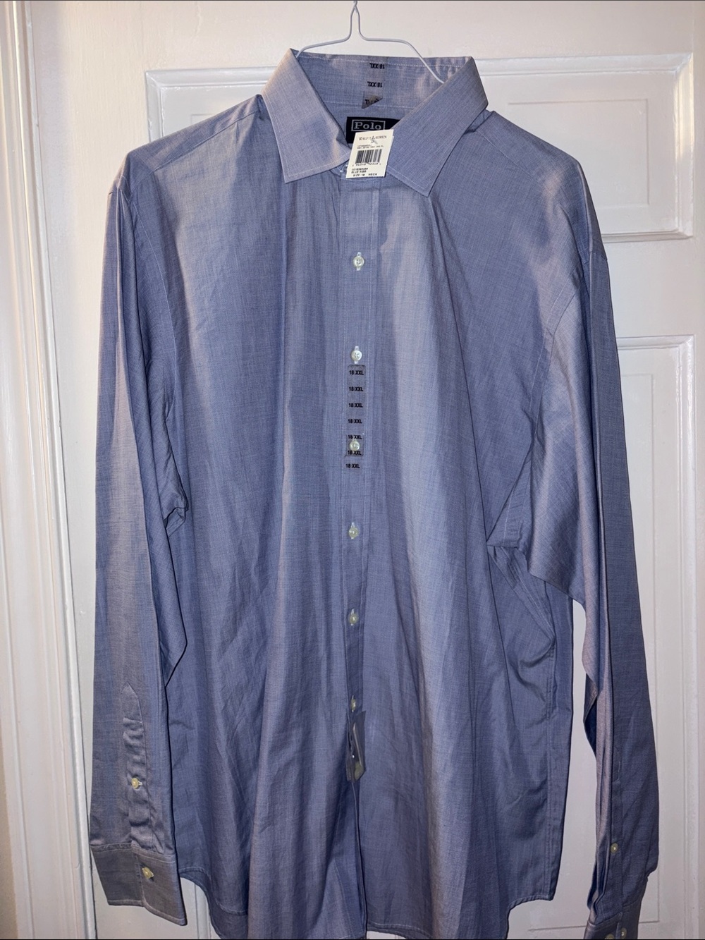 Ralph Lauren Men's Light Blue Long-Sleeve Dress Shirt size xxl (18)